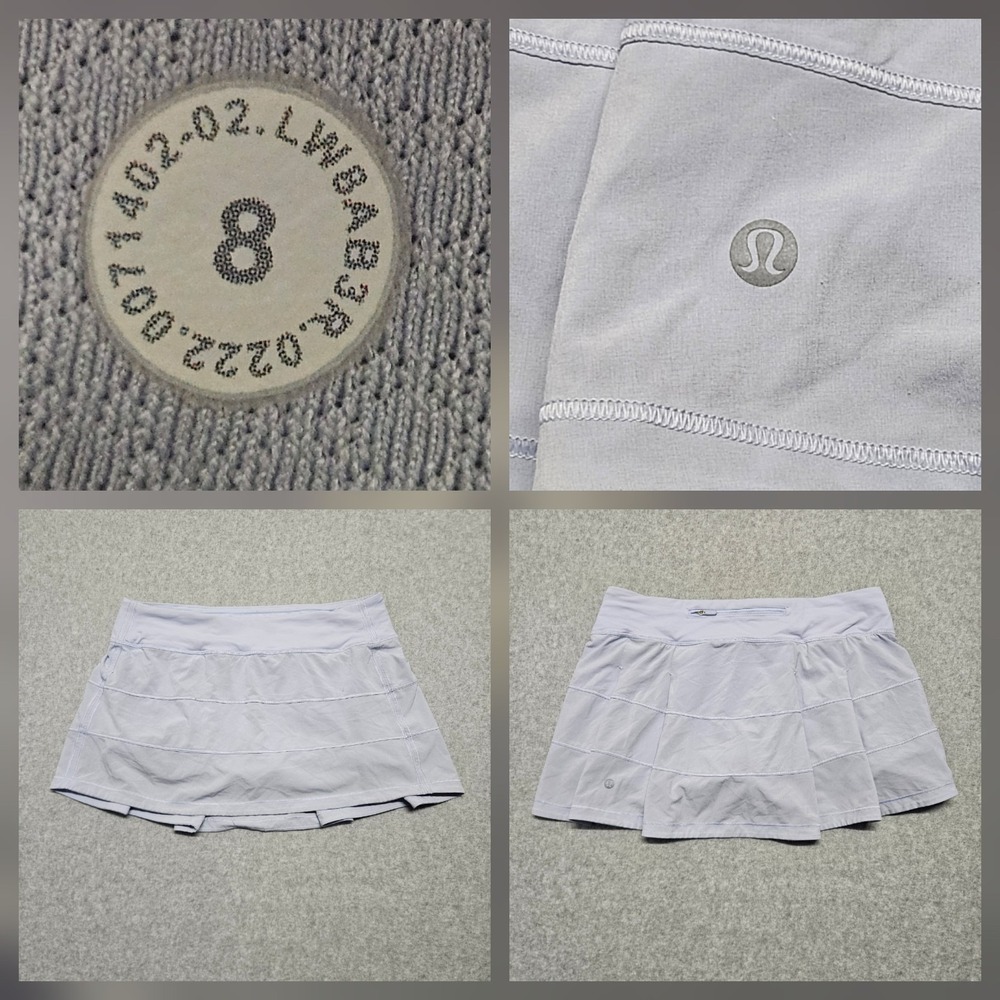 Lululemon Pace Rival Mid Rise‎ Skirt/Skort 4 Way Stretch Pastel Blue Sz 8